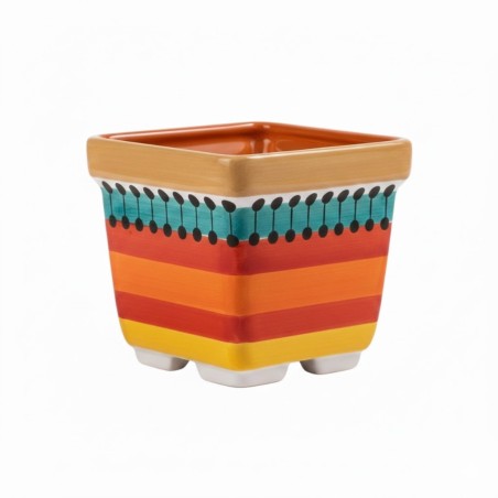 Square plant pot Pantelleria De Simone Sicilian handmade pottery Square plant pot Pantelleria De Simone Sicilian handmade pottery